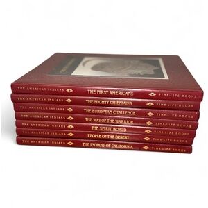 Time Life Books The American Indians Collection Maroon Decorative Book Stack
